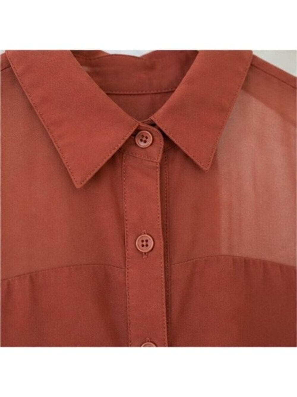 Rust Ruffle Blouse - Picture 3 of 5
